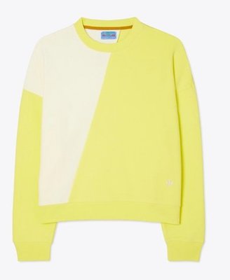Tory FRENCH TERRY DIAGONAL COLORBLOCK CREWNECK