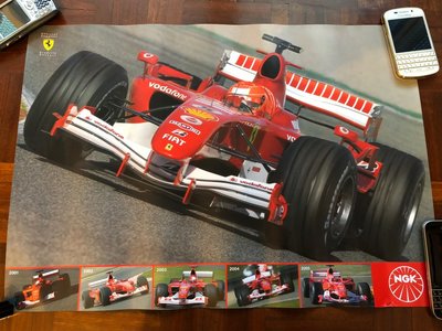 Ferrari 法拉利/NGK 舒馬克, F1, 2001-2005 冠軍紀念海報, 未使用收藏品