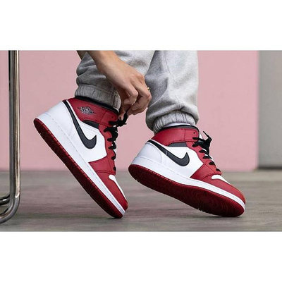 Air Jordan 1 Mid Chicago 554724-173 白紅 小芝加哥 限量 男鞋 籃球鞋