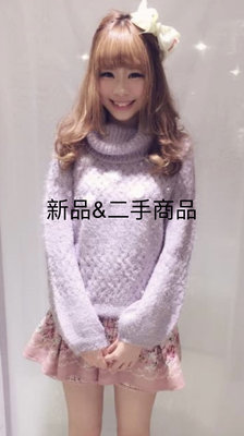 lizlisa LIZ LISA日本 柔軟雪紡花朵珍珠紫色毛衣 lizlisa 毛衣