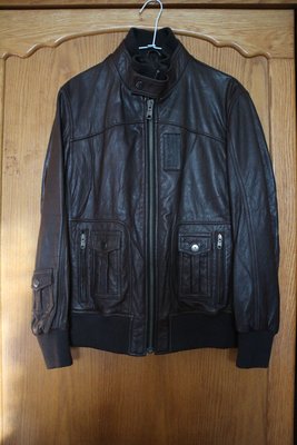【G.Vintage】GATHER JEWELS 綿羊皮立領軍裝飛行夾克款外套48號