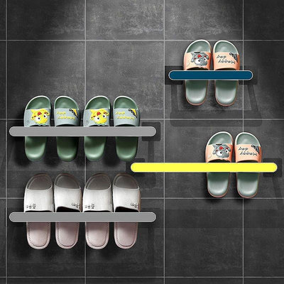 浴室拖鞋架免打孔門后鞋架衛生間壁掛式毛巾架家用多功能拖鞋架子^特價特賣