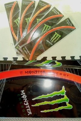 鬼爪monster輪框貼/輪弧貼紙(魔力紅)16~18吋鋁圈用golf focus civic fit lancer