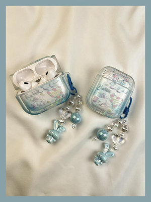 耳機保護套 ins可愛透藍涂鴉兔子airpods保護套airpod3aipods2耳機軟殼1代第三代pro適用蘋果4二代