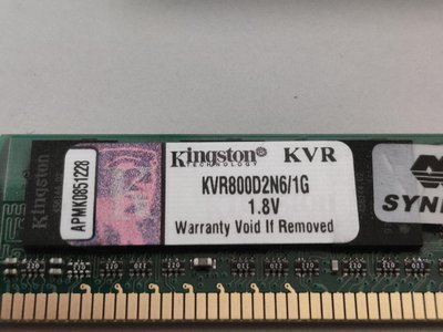 金士頓Kingston DDR2 1GB 記憶體 (KVR800D2N6/1G 1.8V)