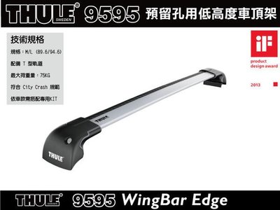∥MyRack∥THULE WingBar Edge 9595預留孔型車頂架(不含KIT)