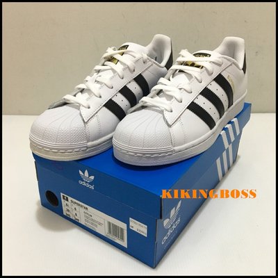 【喬治城】ADIDAS SUPERSTAR J 女休閒鞋 黑白 C77154