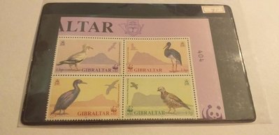 Gibraltar 1991WWF鳥類郵票4全，特價90元。
