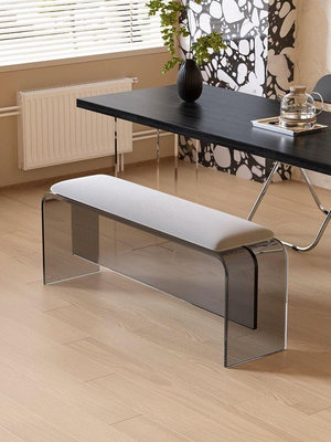 居家佳：透明懸浮亞克力長凳客廳餐桌椅家用門口換鞋凳長條凳長板凳沙發凳 自行安裝