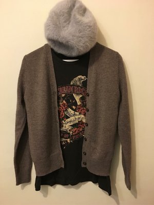 日本帶回 近全新 MUJI 可可色基本款 羊毛針織外套 復古風 超美 v領開襟衫 特惠699含運