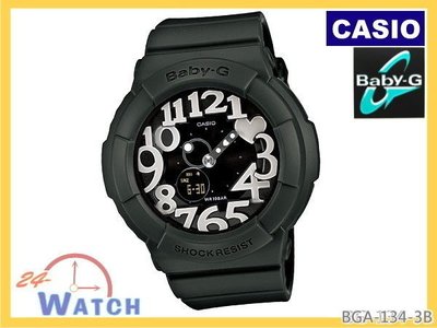 BGA-134-3B墨綠BGA-134 CASIO少女時代Baby-G立體面盤雙顯錶24-watch
