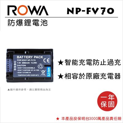 【老闆的家當】ROWA 樂華 SONY NP-FV70 鋰電池