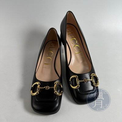 BRAND楓月 GUCCI 古馳 645600 黑1955跟鞋 #37 精品女鞋 中跟鞋 休閒鞋款