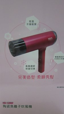SANLUX台灣三洋生物陶瓷遠紅外線負離子吹風機HD-120NF (全新)