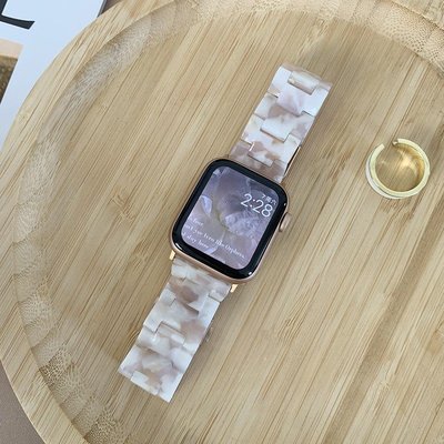 Apple Watch大理石紋錶帶 三株錶帶 iwatch 2/3/4/5代/6代/SE 樹脂錶帶 手錶錶帶 休閑錶帶