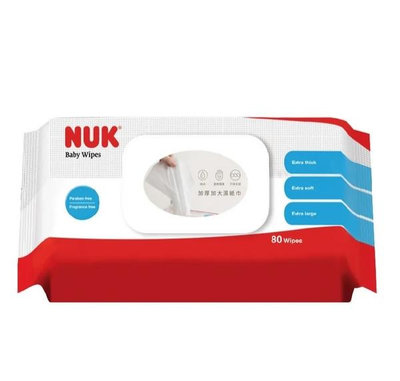 德國 NUK濕紙巾含蓋80抽X1包(2888600000815) 60元(超商最多7包)