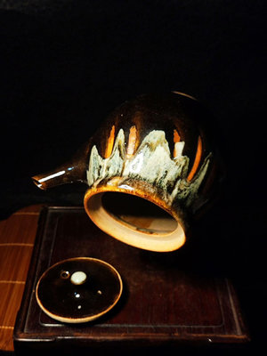 日本舶來品，柴燒側把壺橫手急須茶注，全品無暇，容量180左右