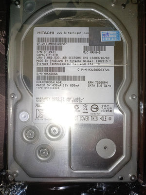 全新 現貨 免運 日立 HITACHI HGST 企業級 3TB 3T SATA 硬碟 4TB 6TB 8TB可參考