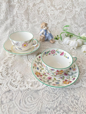 買一送一 英國產明Minton 哈頓莊園系列骨瓷闊口紅茶杯咖