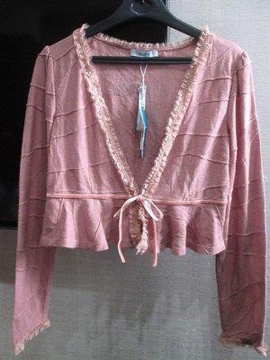 全新BEAR TWO粉色緞帶蝴蝶結0918 XING IRIS NR款毛料小外套