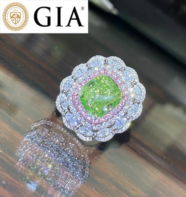 【台北周先生】天然Fancy綠色鑽石 5.02克拉 綠鑽 Even分布 SI1 18K真金真鑽 吊墜兩用 送GIA證書