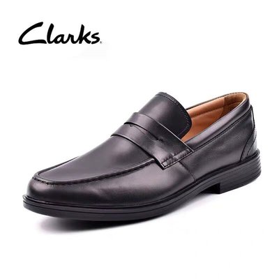 clarks其樂男鞋Un Aldric Step商務正裝樂福鞋真皮套腳休閑皮鞋男