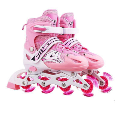 【滿額】輪滑鞋兒童溜冰鞋兒童套裝男童女童成人旱冰鞋滑冰鞋可調閃光