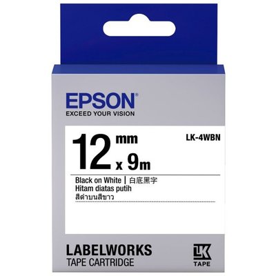 【OA小舖】含稅 EPSON 12mm 一般系列 LK-4WBN LK-4WRN 白底黑/紅字 標籤帶