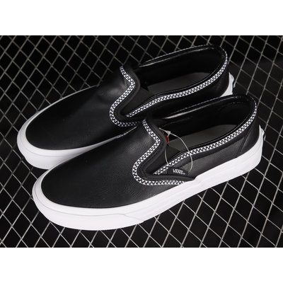 正品 Vans Classic Slip-On 萬斯 白山聯名酷感黑舒適板鞋 休閒 皮鞋 男女款