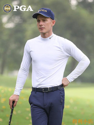 得利小店美國PGA 高爾夫服裝秋冬男士加絨打底衫長袖T恤golf男裝運動球服