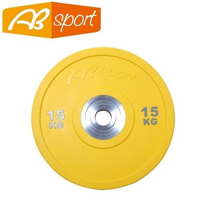 【健魂運動】奧林匹克PU可摔槓片15kg/1片(AB Sport-PU Olympic Bumper Plate)