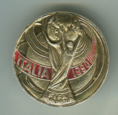 1990年 意大利 FIFA 世界杯足球 大力神杯 紀念章 徽章