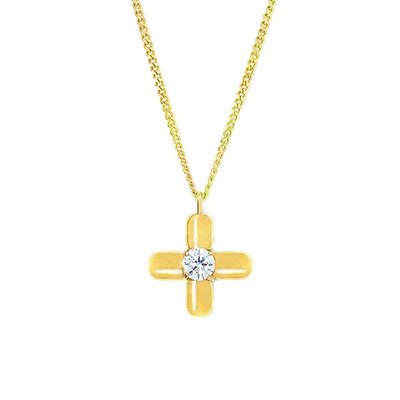 【JHT 金宏總珠寶/GIA鑽石專賣】0.351ct天然十字架鑽石項鍊/材質:18K(JB38-C03)