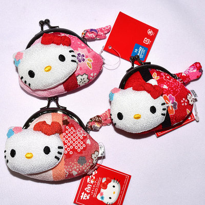 Hello Kitty 和風珠扣式立體錢包 凱蒂貓 日本限定
