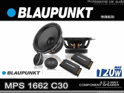 音仕達汽車音響 BLAUPUNKT 藍點 MPS 1662 C30 6.5吋二音路分音喇叭 兩音路 六吋半 分離式.