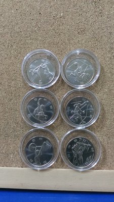 東京2020奧運紀念幣6枚 + 東京1964奧運紀念銀幣1枚+圓盒