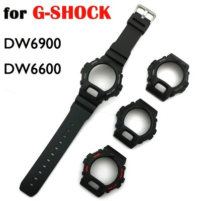 森尼3C-於 Casio G-SHOCK DW-6900 DW6600 黑色 Bnad 錶殼框架手錶配件的樹脂 DW6900-品質保證