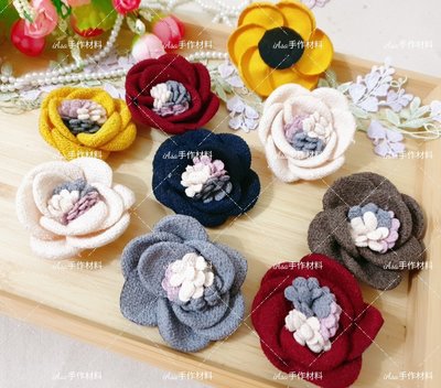 《iAsa愛莎の》手作材料✂韓國布藝花蕊花朵水鑽葉子diy胸針胸花童裝髮飾外套別針配飾