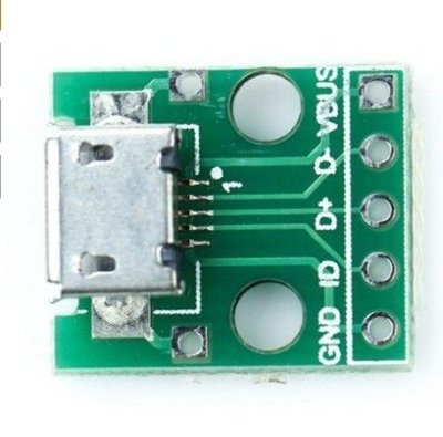 【AI電子】*(17-5)MICRO USB轉Dip 母座B型 麥克5p 貼片轉直插 轉接板 已焊接 母頭