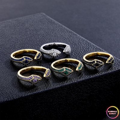 金澳創意設計雙頭蛇戒指情侶互贈守護指環開口可調節百搭手飾