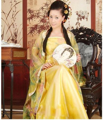 高雄艾蜜莉戲劇服裝表演服*古裝仙女貴妃公主黃色彩紗服*購買價$1000元/出租價$400元