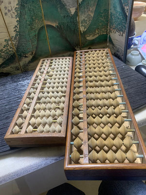 日本回流 實木老算盤