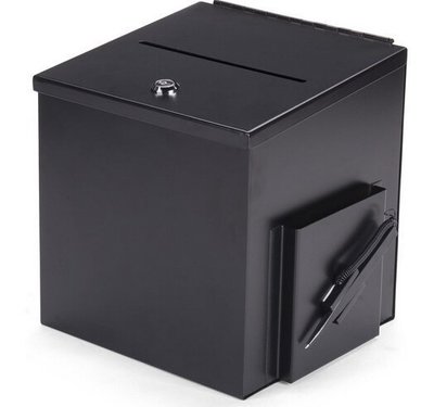 [精品]鐵質投票箱建議箱捐款箱意見箱奉獻箱投訴箱黑色.促銷 正品 現貨