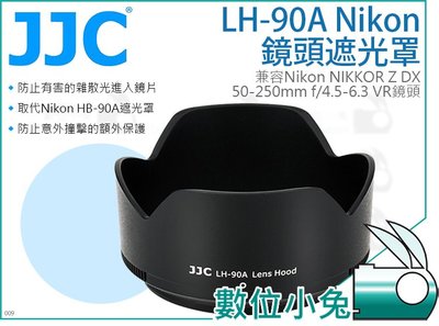 數位小兔【JJC LH-90A Nikon鏡頭遮光罩】取代HB-90A 蓮花罩 Z 50-250mm VR Z50 相機