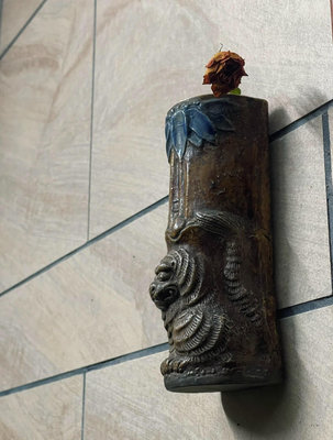 花器 陶瓷 花器 獅子 壁瓶 造型生動 藝術感強 只有一處