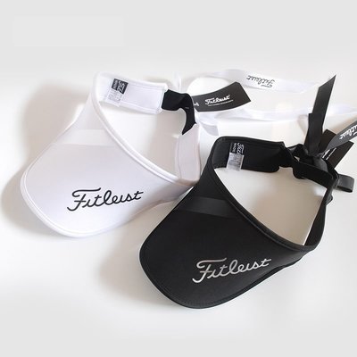 【下殺中】Titleist 高爾夫球帽女 緞帶空頂帽 黑白簡約款 防晒透氣太陽帽 戶外運動無頂帽 鴨舌帽女 棒球帽女  滿599免運