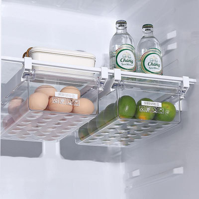 冰箱收納盒廚房級冷凍保鮮抽屜雞蛋分隔板懸掛整理神器置物架~菜菜小商鋪