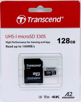 創見 Transcend microSDXC 128GB 330S 100mb/S TF 128G U3 V30 A2