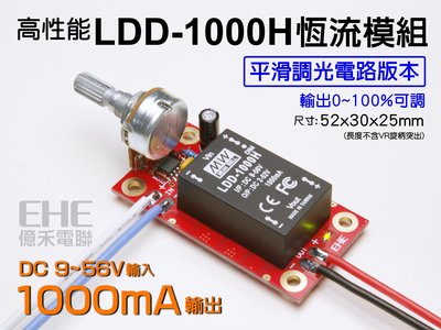 EHE】高性能LDD-1000H安規調光驅動器(LED用1A恆流模組)。搭載MW明緯模組。適CREE可瑞XPE2等5W