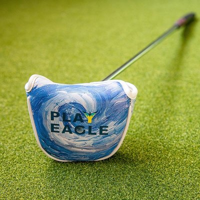 愛酷運動PlayEagle 高品質硬貨 梵高星空手繪 高爾夫球桿半圓推桿保護帽套#促銷 #現貨